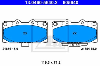 ZAPATAS DE FRENADO PARTE DELANTERA ATE 13.0460-5640.2  