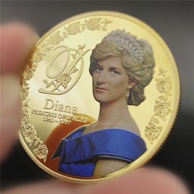 Moneta Kolekcjonerska Lady Diana Pozłacana