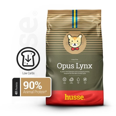 Husse Opus Lynx - karma sucha bezzbożowa dla kotów 2 kg