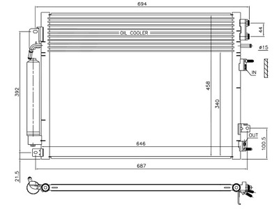 DODGE CHALLENGER RADIATOR AIR CONDITIONER 68050127AA  