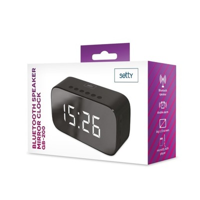 GŁOŚNIK BLUETOOTH SETTY MIRROR CLOCK GB-200 BUDZIK ZEGAR