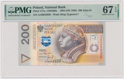 5212. 200 zł 1994 - AA - PMG 67 EPQ