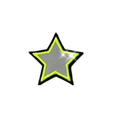 Naszywka Odblaskowa Neonowa żółta gwiazdka