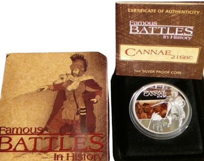 1$ TUVALU 2009 SŁYNNA BITWA POD KANNAMI Ag 999 Oz