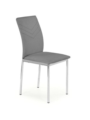 K137 krzesło szare tapicerowane eco skóra chrom