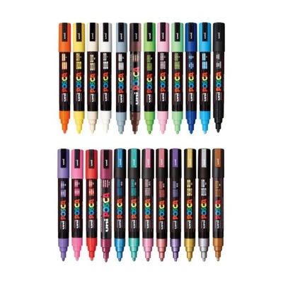Markery Uni POSCA ZESTAW Pisaki Flamastry 24 Szt., akrylowy