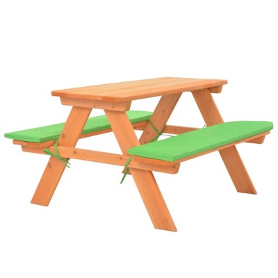 Stół piknikowy drewniany dla dzieci - 89x79x50 cm, zielony