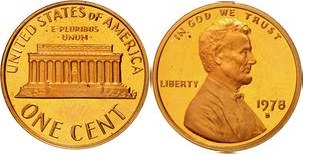1 cent USA (1978) - A. Lincoln Mennica Philadelphia