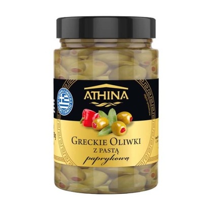 Oliwki zielone z pastą paprykową Athina 300g