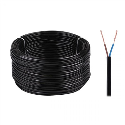 Kabel elektryczny OMYp 2x0,75 300/300V czarny 100m