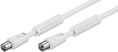 Przyłącze TV IEC GN/WT kabel antenowy biały 1,5m