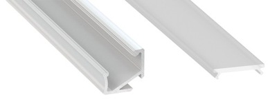 Profil aluminiowy H 30°/60° 1m Biały z kloszem