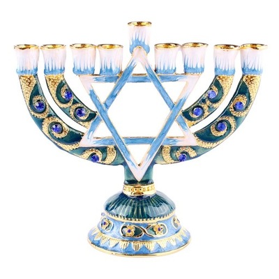 Świecznik Menora Ręcznie malowane Judaica