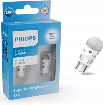 PHILIPS Ultinon Pro7000 LED T10 W5W 8000K 12V chłodny niebieski