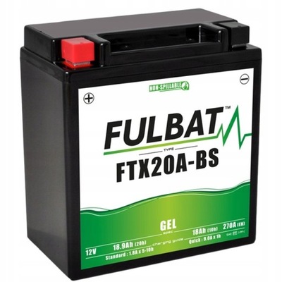 АКУМУЛЯТОР ГЕЛЕВИЙ FULBAT YTX20A 12V 18.9AH 270A L+ YTX20CH YTX16 GEL