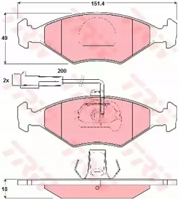 КОЛОДКИ ГАЛЬМІВНИЙ FIAT PALIO,SIENA 97- Z ДАТЧИК.