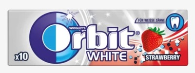 WRIGLEY WHITE GUMY ORBIT TRUSKAWKOWE STRAWBERRY 10SZT