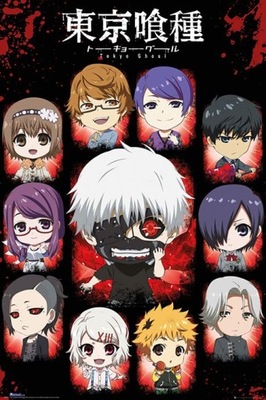 Tokyo Ghoul chibi Bohaterowie anime plakat 61x91,5