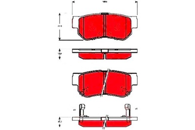 КОЛОДКИ ГАЛЬМІВНІ HYUNDAI ЗАД MATRIX SANTA FE 1,5-2