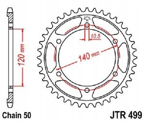 ЗУБЧАТКА ЗАДНЯЯ JT 38-ZĘBÓW GSX-R 750 1996-1997