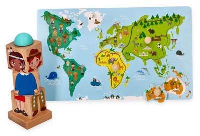 Zabawki dla dzieci Puzzle mapa Układanka obrotowa
