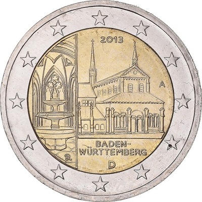 Niemcy, 2 Euro, 2013, Berlin, Baden-Wurttemberg, M