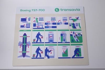 Transavia safety Card Instrukcja bezpieczeństwa Boeing 737-700