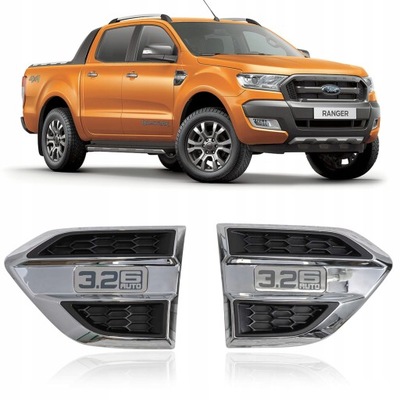 Ford ranger t7 2016-2018 хромированные накладки впусков воздуха 3.2 фото №1