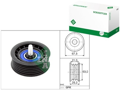 Ina 532 0906 10 ролик направляющая / направляющая, ремень клиновой зубчатый фото №1