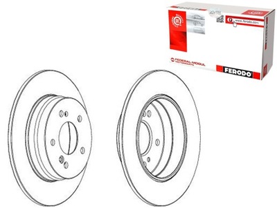 FERODO ДИСКИ ТОРМОЗНЫЕ ТОРМОЗНЫЕ 2 ШТУКИ MERCEDES C (CL203) C