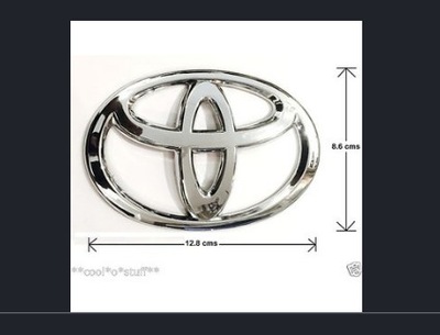 LOGOTIPO T MONOGRAM EMBLEM CROMO 12.8CM TOYOTA INNOVA FORTUNER LAND CRUISER  