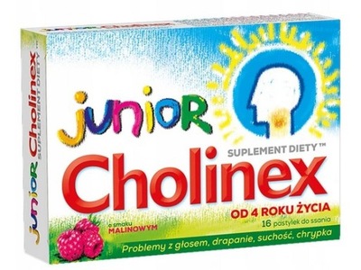 Cholinex Junior Malinowe 16 pastylek