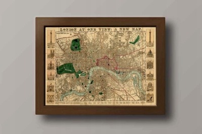 Stara MAPA LONDON 1842 rok