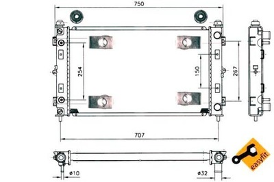 Nrf 50232 радиатор, система охлаждение двигателя фото №1