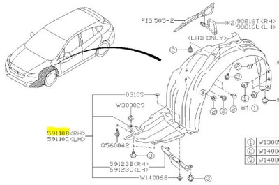 ПОДКРЫЛОК ПЕРЕДНЯЯ ПРАВОЕ SUBARU IMPREZA USA 2016-