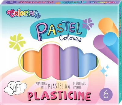 Plastelina 6 pastelowych kolorów Colorino