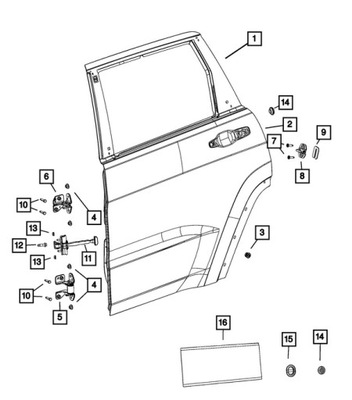 Двері ліва задні лівий задня jeep grand cherokee wl 68458099ah фото №1