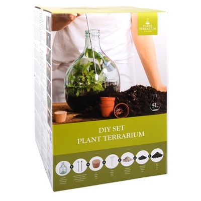 DIY kompletny zestaw las w szkle mini terrarium 5l