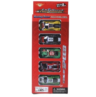 AUTO RESORAK Z NAPĘDEM METALOWE POJAZDY ZESTAW SAMOCHODÓW 5SZT