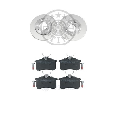 OPTIMAL ГАЛЬМІВНІ ДИСКИ 2X + КОЛОДКИ ЗАД A4 B7 1.8T A3 8L A3 8P A4 B5