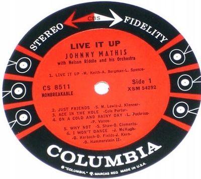 Johnny Mathis - Live It Up (Lp U.S.A.1Press)