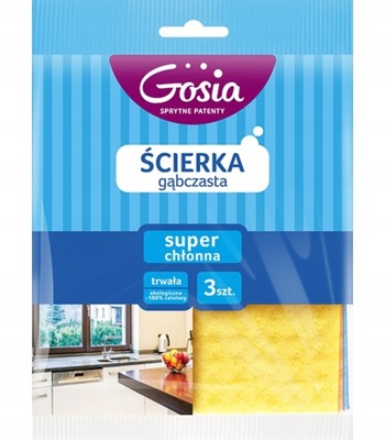 ŚCIERKA GĄBCZASTA SUPER CHŁONNA GOSIA 3 SZT.