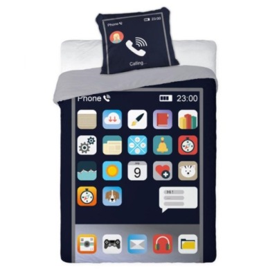 POŚCIEL bawełniana TELEFON 160x200 Phone ŚWIECĄCA