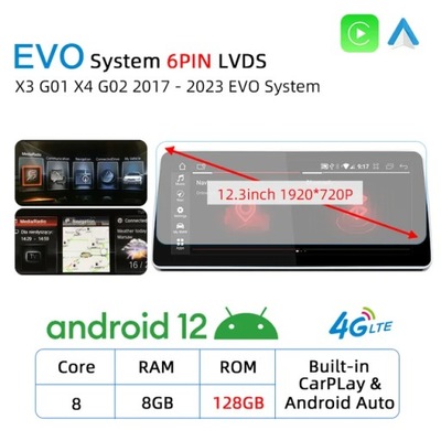 NAVEGACIÓN GPS ANDROID CARPLAY PARA SYSTEMU BMW X3 G01 X4 G02 2017-2023 EVO  