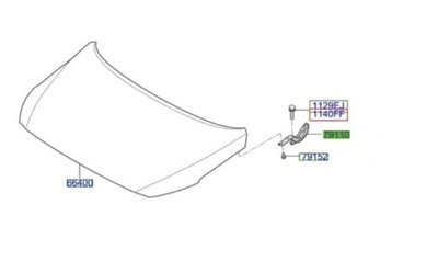 Hyundai ioniq петля капот лівий 79110-g2000 фото №1