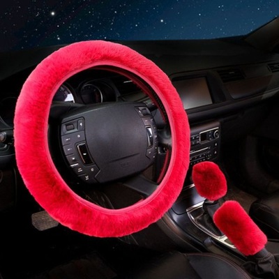 3Pcs/Set Universal Plush Car Steering Wheel Covers 