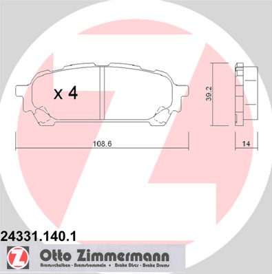 ZIMMERMANN SUBARU FORESTER II SG TRINKELĖS GAL. 24331.140.1 