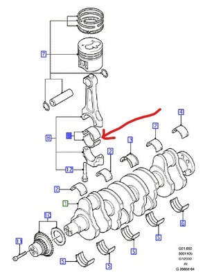 Вкладиш шатуна дизель ford mondeo mk3 transit фото №1