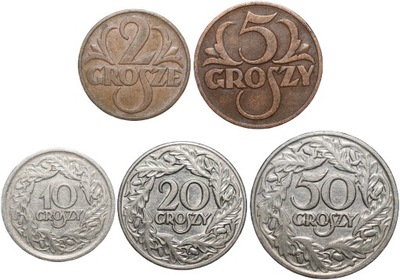2 5 10 20 50 groszy - zestaw 5 monet