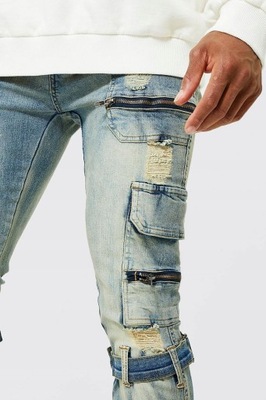 KIESZENIE ZIP TQK NG2__W28 BOOHOO SPODNIE JEANS BOJÓWKI